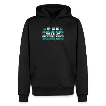 Mechaniker CNC-Bediener CNC-Fräser - Männer Premium Bio Hoodie - Schwarz - Vorne - Nico (187cm)