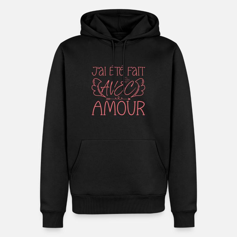 fait avec amour cadeau - Sweat à capuche Premium bio Homme - noir