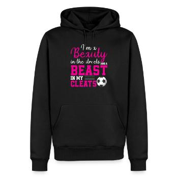 Ich bin eine Schönheit auf der Straße und ein Biest in meinen Stollenschuhen - Männer Premium Bio Hoodie - Schwarz - Vorne - Nico (187cm)