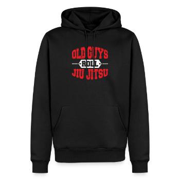 Brazilian Jiu Jitsu Old Guys Roll BJJ Training Jiu - Men’s Premium Organic Hoodie - black - Front - Nico (187cm)