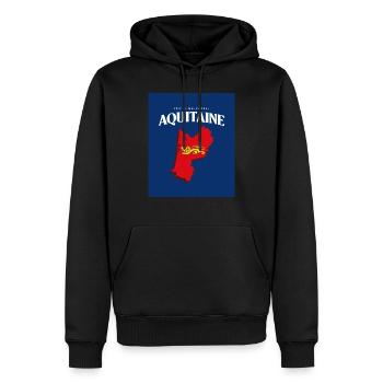 Fier de mes Racines Aquitaine Bleu - Sweat à capuche Premium bio Homme - noir - Devant - Nico (187cm)