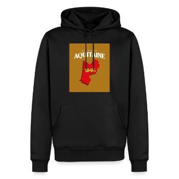 Fier de mes Racines Aquitaine Or - Sweat à capuche Premium bio Homme - noir - Devant - Nico (187cm)