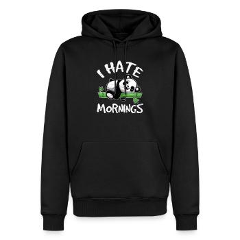Je déteste les matins Mignon Panda Ours Pour Femmes Panda Lo - Sweat à capuche Premium bio Homme - noir - Devant - Nico (187cm)