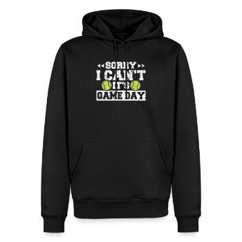 Drôle de fan de tennis amateur de tennis joueur de tennis jeu D - Sweat à capuche Premium bio Homme - noir - Devant - Nico (187cm)