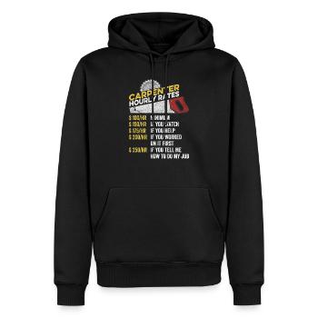 Zimmermann Stundensatz Lustige Holzbearbeitung Zimmermann - Männer Premium Bio Hoodie - Schwarz - Vorne - Nico (187cm)