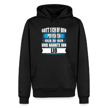 Erzgebirge Mann Namen Sachsen Lio - Männer Premium Bio Hoodie - Schwarz - Vorne - Nico (187cm)