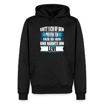 Erzgebirge Mann Namen Sachsen Levi - Männer Premium Bio Hoodie - Schwarz - Vorne - Nico (187cm)