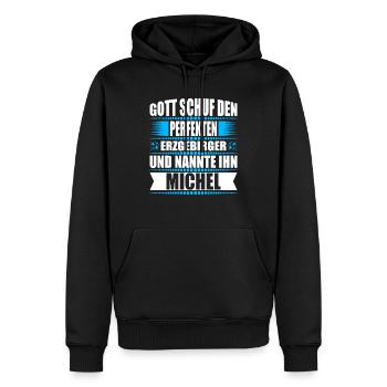 Erzgebirge Mann Namen Sachsen Michel - Männer Premium Bio Hoodie - Schwarz - Vorne - Nico (187cm)