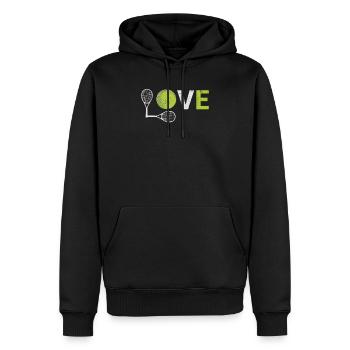 Liebe Tennisfans Spieler Trainer Sport Schläger - Männer Premium Bio Hoodie - Schwarz - Vorne - Nico (187cm)