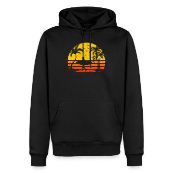 Water Surfing Surfer - Surfing Sunset Surfboard Su - Men’s Premium Organic Hoodie - black - Front - Nico (187cm)