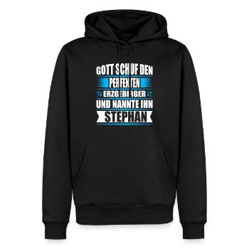 Erzgebirge Mann Namen Sachsen Stephan - Männer Premium Bio Hoodie - Schwarz - Vorne - Nico (187cm)