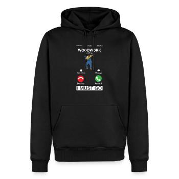 Holzarbeiten nennen lustigen Tupfer Zimmermann Humor - Männer Premium Bio Hoodie - Schwarz - Vorne - Nico (187cm)