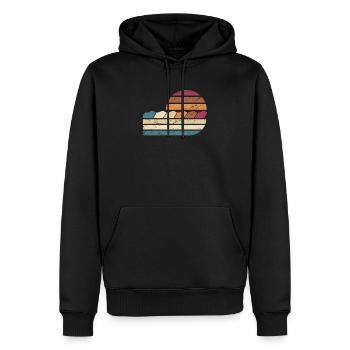 Retro Vintage Guinea Pig Animal Lover Cavy Guinea - Men’s Premium Organic Hoodie - black - Front - Nico (187cm)