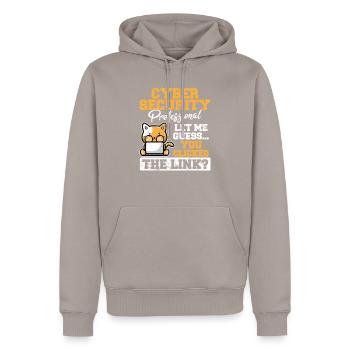 Sécurité informatique Cybersécurité Information Techn - Sweat à capuche Premium bio Homme - taupe - Devant - Nico (187cm)