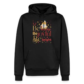 be merry be joyful be bright gnome - Männer Premium Bio Hoodie - Schwarz - Vorne - Nico (187cm)