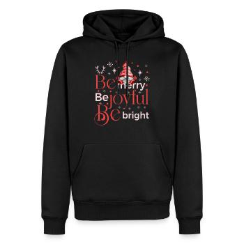be merry be joyful be bright gnome - Männer Premium Bio Hoodie - Schwarz - Vorne - Nico (187cm)