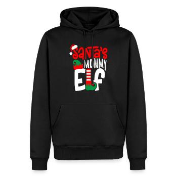 Maman lutine du Père Noël - Sweat à capuche Premium bio Homme - noir - Devant - Nico (187cm)