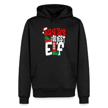 Le plus bon elfe du Père Noël - Sweat à capuche Premium bio Homme - noir - Devant - Nico (187cm)