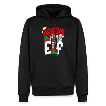 Le plus bel elfe du Père Noël - Sweat à capuche Premium bio Homme - noir - Devant - Nico (187cm)