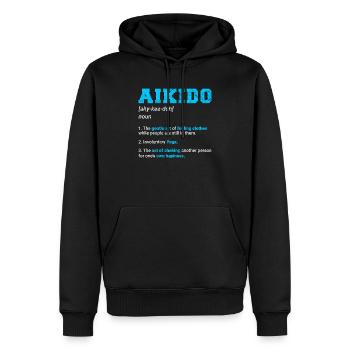 Funny Aikido Men Kids Aikido Definition Aikido Stu - Men’s Premium Organic Hoodie - black - Front - Nico (187cm)