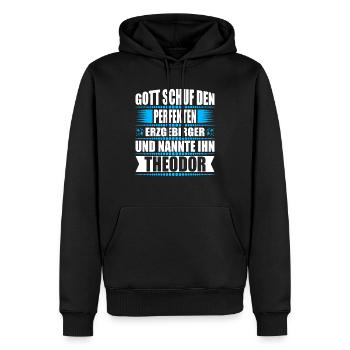 Erzgebirge Mann Namen Sachsen Theodor - Männer Premium Bio Hoodie - Schwarz - Vorne - Nico (187cm)