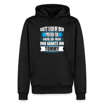 Erzgebirge Mann Namen Sachsen Tommy - Männer Premium Bio Hoodie - Schwarz - Vorne - Nico (187cm)