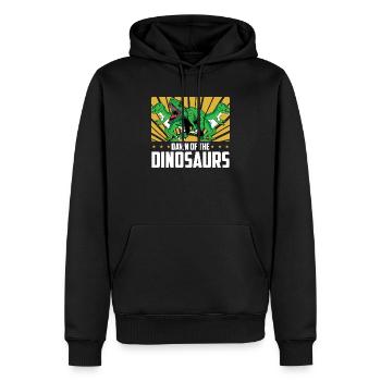 Dinosaure Dinosaure adulte - Sweat à capuche Premium bio Homme - noir - Devant - Nico (187cm)