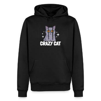 Crazy Cat Lover - Cat Owner Cat Lover - Crazy Cat - Men’s Premium Organic Hoodie - black - Front - Nico (187cm)