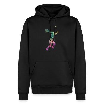 Tennisspieler Positionen Bälle Schläger Sport - Männer Premium Bio Hoodie - Schwarz - Vorne - Nico (187cm)
