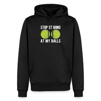 Drôles de joueurs de tennis-entraîneur-fan-gag regards - Sweat à capuche Premium bio Homme - noir - Devant - Nico (187cm)