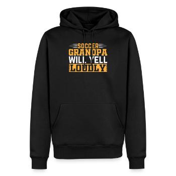 Grandpa Soccer Referee - Soccer Grandpa Will Yell - Men’s Premium Organic Hoodie - black - Front - Nico (187cm)