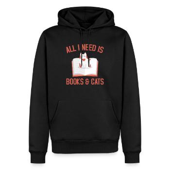 All I need is books - Männer Premium Bio Hoodie - Schwarz - Vorne - Nico (187cm)