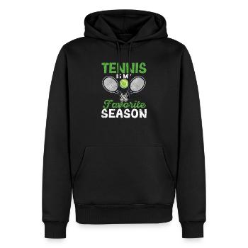 Le tennis est ma saison préférée Funny Sport Fan - Sweat à capuche Premium bio Homme - noir - Devant - Nico (187cm)