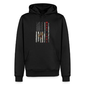 Muay Thai Fighter Kickboxer Thai Boxing Kickboxing - Sweat à capuche Premium bio Homme - noir - Devant - Nico (187cm)