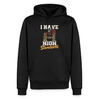 Amoureux des chevaux Saut d'obstacles équestre J'ai High St - Sweat à capuche Premium bio Homme - noir - Devant - Nico (187cm)