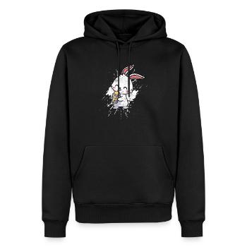 Boire Boba Bubble Tea Kawaii Anime Rabbit Lover - Sweat à capuche Premium bio Homme - noir - Devant - Nico (187cm)