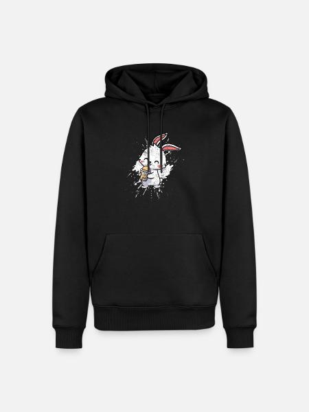 Drinking Boba Bubble Tea Kawaii Anime Rabbit Lover - Ekologisk premiumluvtröja herr - svart