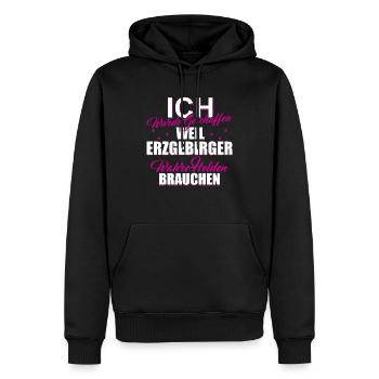 Erzgebirge Helden Geschenk Weihnachten - Männer Premium Bio Hoodie - Schwarz - Vorne - Nico (187cm)