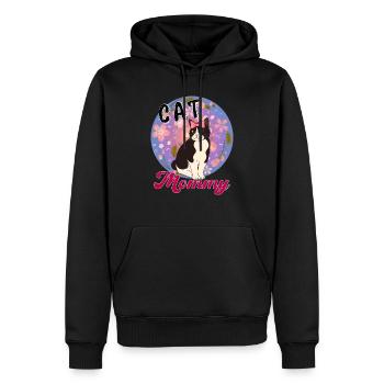 Chat Maman Drôle Chat Meilleur Chat Maman Jamais Miaou - Sweat à capuche Premium bio Homme - noir - Devant - Nico (187cm)