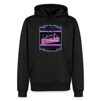 Coati Citation drôle Père Noël maladroit heureux fan de dinosaure - Sweat à capuche Premium bio Homme - noir - Devant - Nico (187cm)