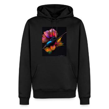 Schöner bunter Schmetterling - für die Starken und Mutigen - Männer Premium Bio Hoodie - Schwarz - Vorne - Nico (187cm)