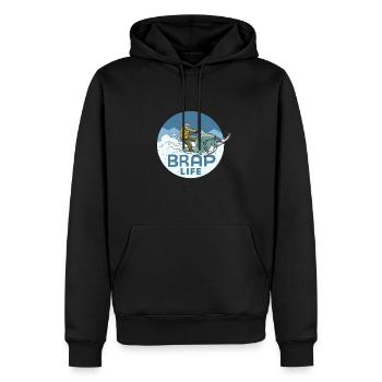 Brap Life Design pour une motoneige de trail - Sweat à capuche Premium bio Homme - noir - Devant - Nico (187cm)