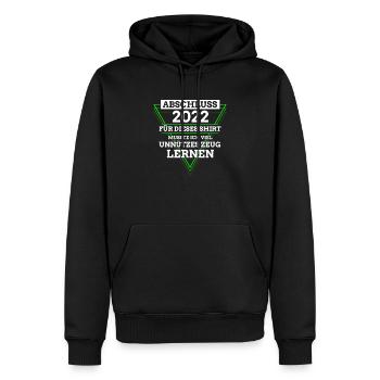 Schulabschluss 2022 Realschule Hauptschule - Männer Premium Bio Hoodie - Schwarz - Vorne - Nico (187cm)