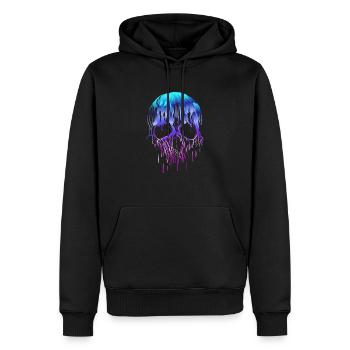 Crâne de cire Crâne de fusion - Sweat à capuche Premium bio Homme - noir - Devant - Nico (187cm)