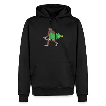 Bigfoot Weihnachten - Männer Premium Bio Hoodie - Schwarz - Vorne - Nico (187cm)