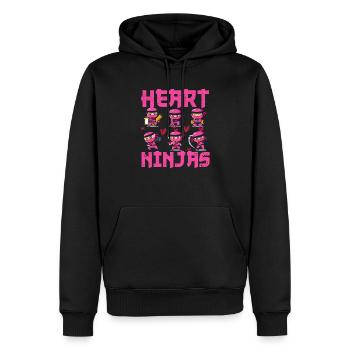 Les ninjas du cœur aiment l’esthétique de la culture japonaise - Sweat à capuche Premium bio Homme - noir - Devant - Nico (187cm)