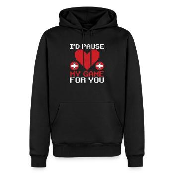 Jeux vidéo Joueur de la Saint-Valentin Je voudrais mon - Sweat à capuche Premium bio Homme - noir - Devant - Nico (187cm)