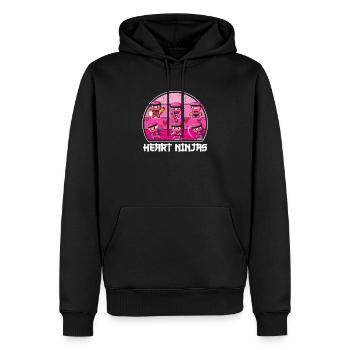 Les ninjas du cœur aiment l’esthétique de la culture japonaise - Sweat à capuche Premium bio Homme - noir - Devant - Nico (187cm)