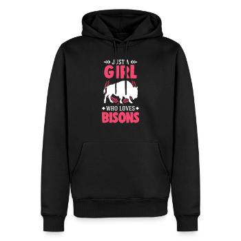 Buffalo Girl Bison Water Buffalo Buffalo - Men’s Premium Organic Hoodie - black - Front - Nico (187cm)
