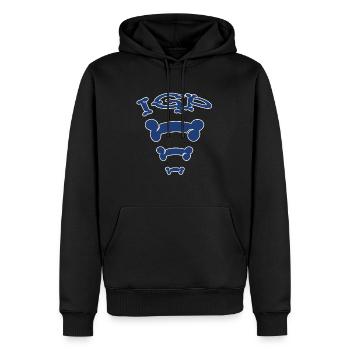 IGP Knochen - Männer Premium Bio Hoodie - Schwarz - Vorne - Nico (187cm)